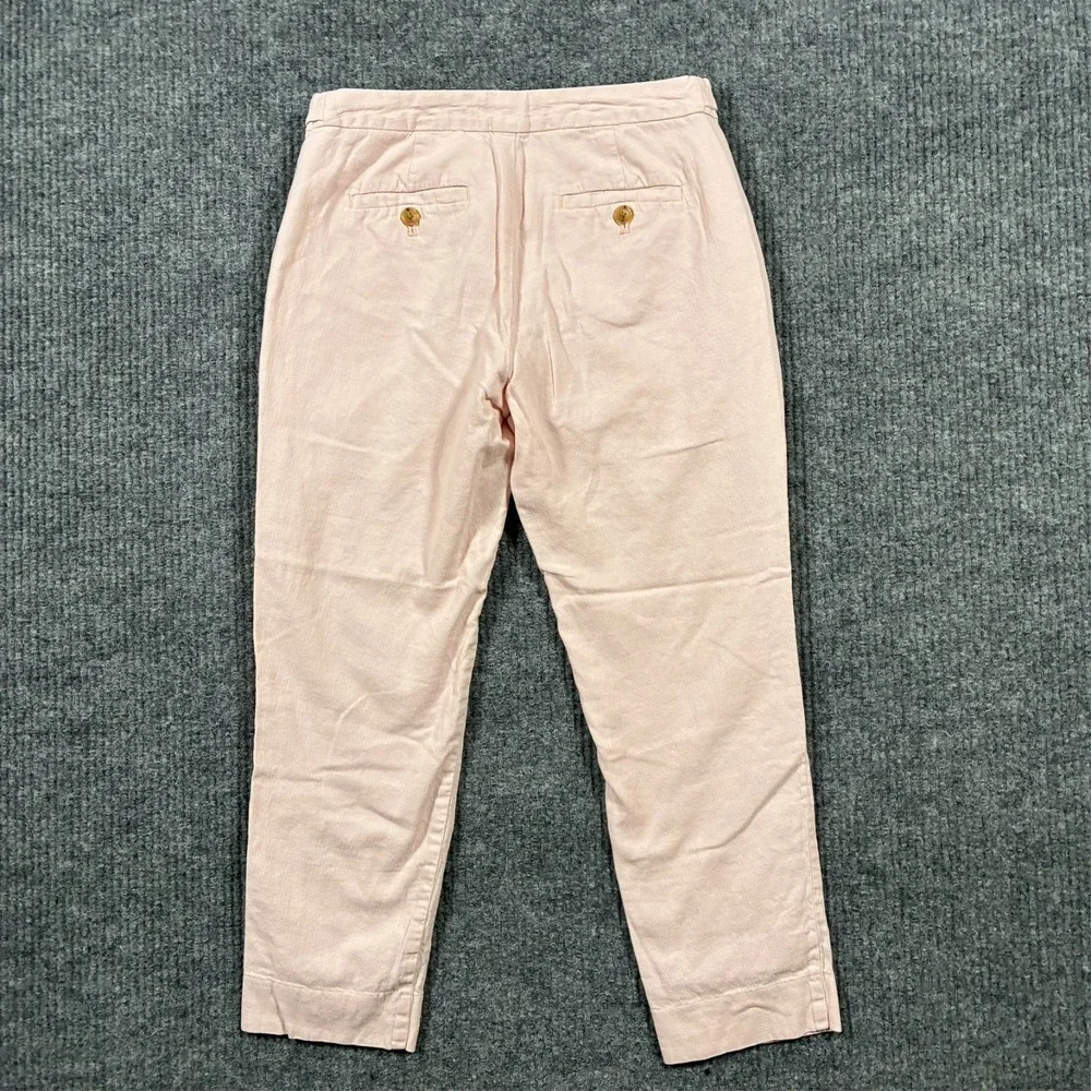 Banana Republic Avery Womens Pants Petite Size 2P Peach Linen Blend Low Rise‎